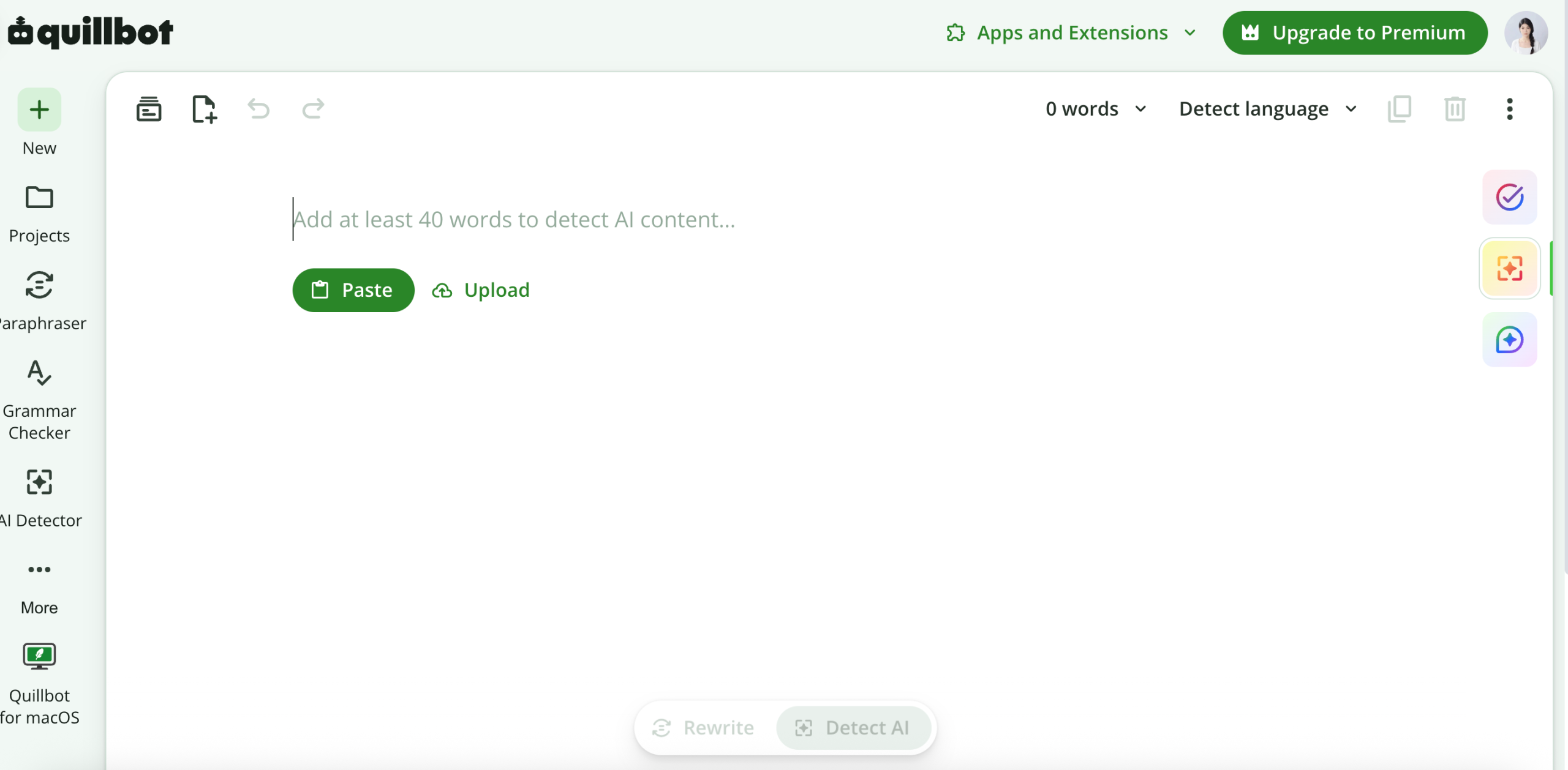 8. QuillBot — Best Integrated Detector for Writers and Editors