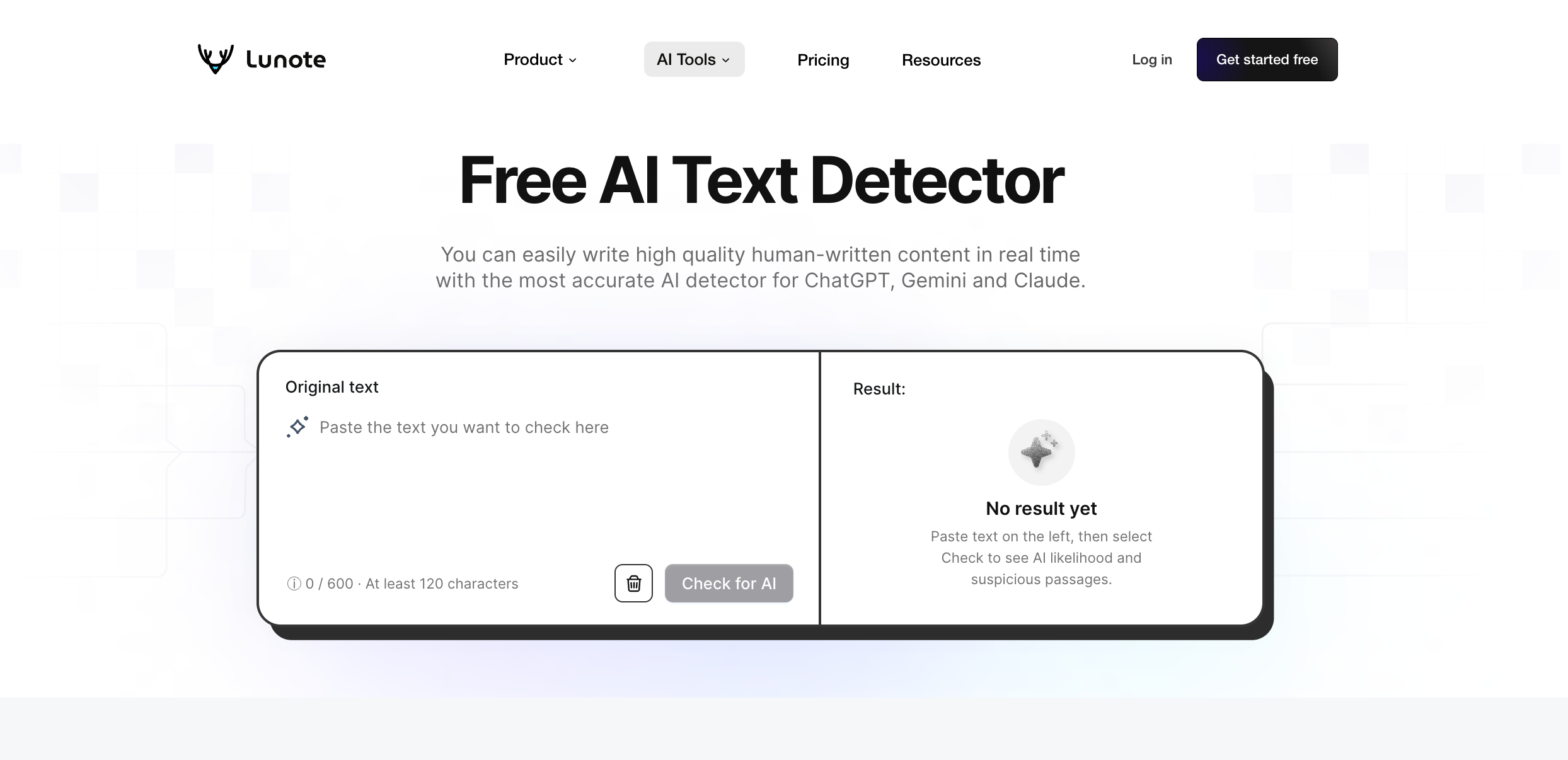 Lunote — Best Starting Point for a Fast, Readable AI Text Check