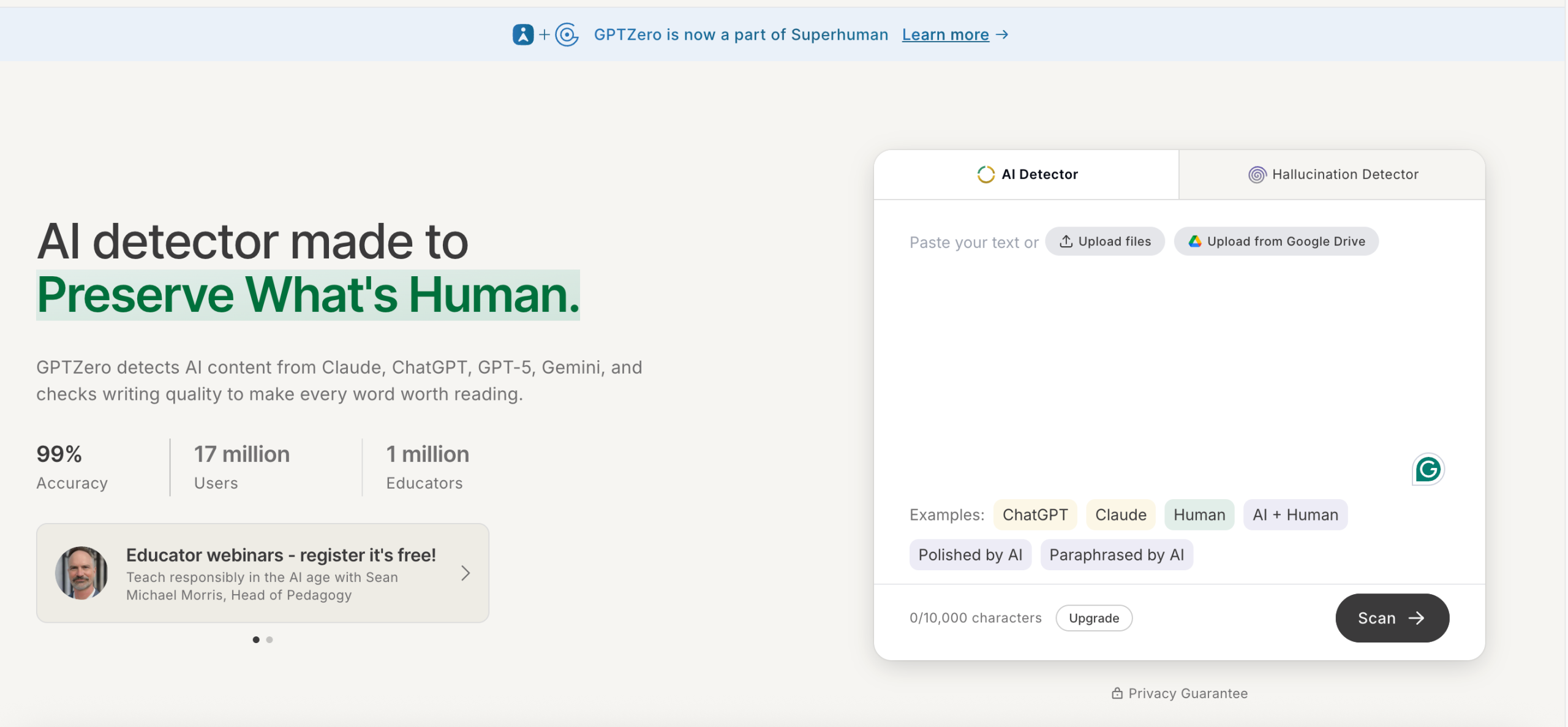 2. GPTZero — Best for Education and Writing-Process Evidence