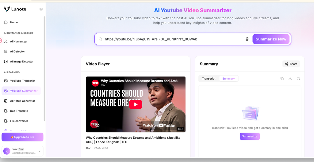 1. Lunote — Best Overall for YouTube TED Talks and Downloadable Notes