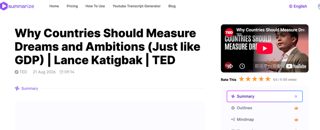 7. Summarize.ing — Best for a Quick Paste-and-Submit Summary