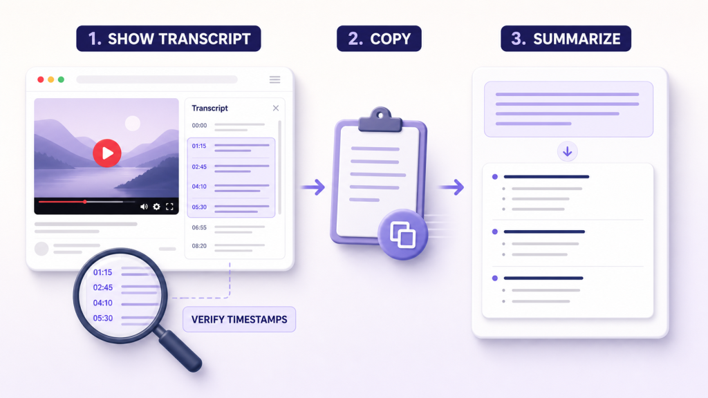 Method 1: Copy the YouTube Transcript Into ChatGPT