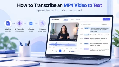 How to transcribe an MP4 video to text with video preview and an editable transcript